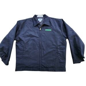 TERMINIX MENS BLACK COAT JACKET SIZE LG WORK EMPLOYEE EMBROIDERED UNIFORM LINED